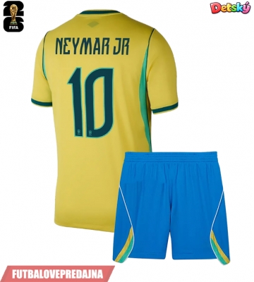 Lacne Dětský Futbalové dres Brazília Neymar Jr #10 MS 2026 Krátky Rukáv - Domáci (+ trenírky)